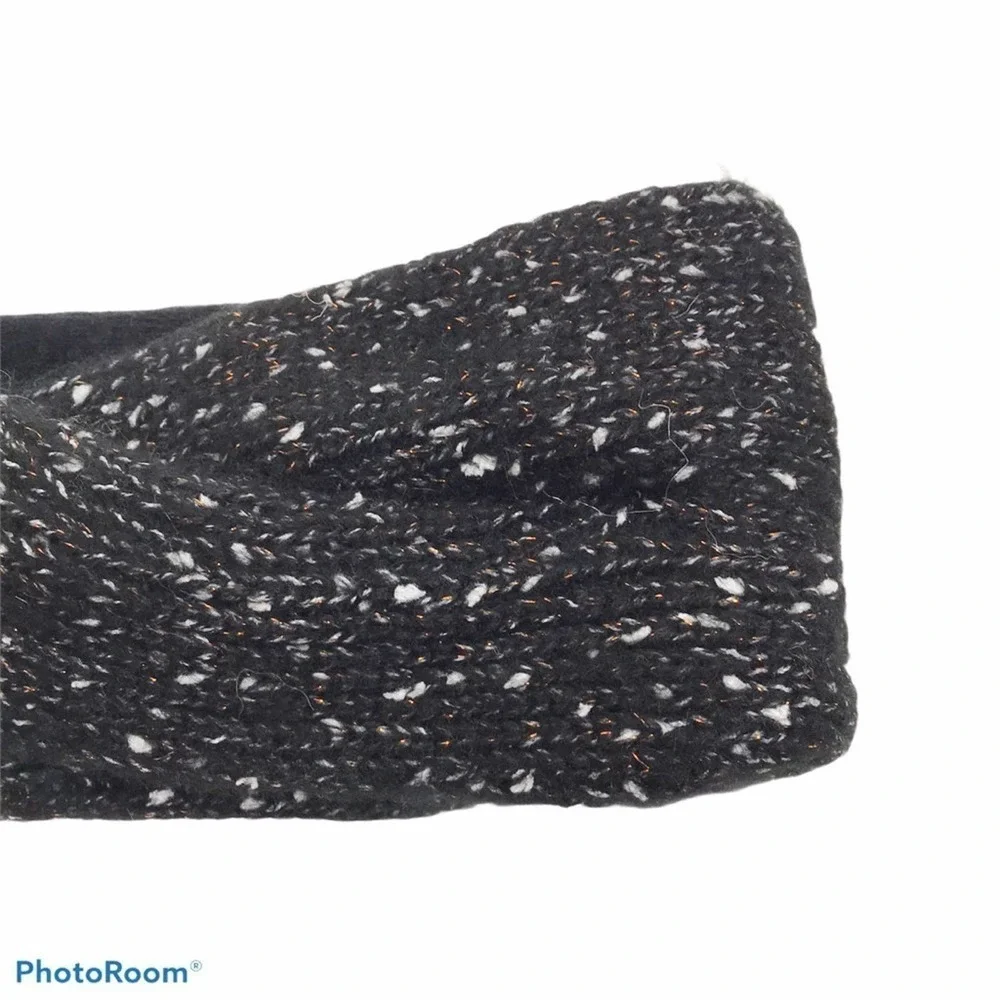 DKNY fleece lined head band speckled black